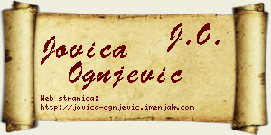Jovica Ognjević vizit kartica